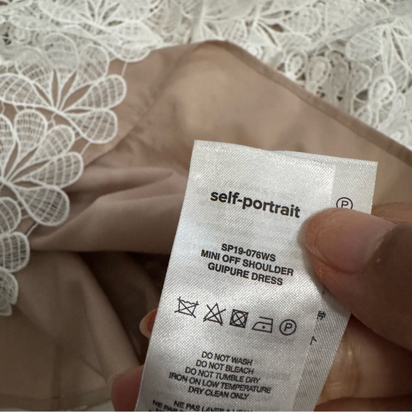 Self Portrait Off The Shoulder Guipure Lace Mini Dress - Picture 9 of 13
